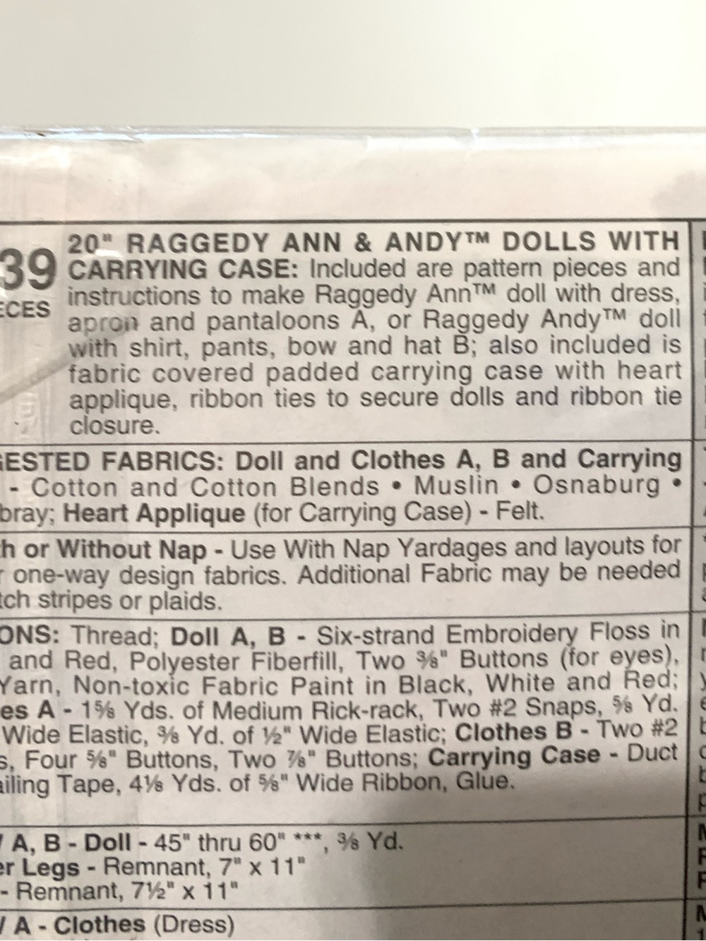 McCall's Crafts Raggedy Ann & Andy Sewing Pattern - Multicolor - Picture 3 of 4